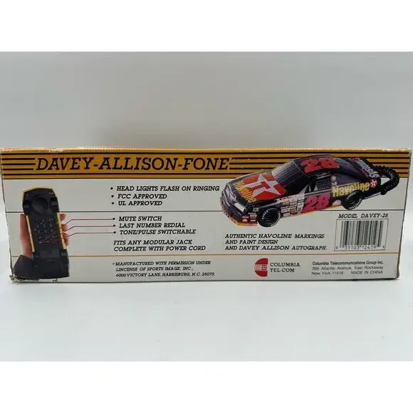 Davey Allison phone Havoline Columbia tel.com Landline Telephone New, Never Used - Picture 11 of 11